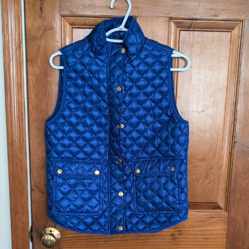 J. Crew Down Waterfowl Quilted Vest Sz Small Like New